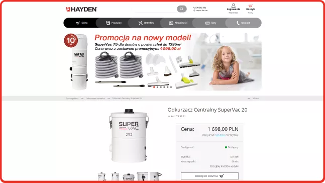 Sklep internetowy Hayden.pl foto-front